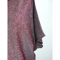 Błyszcząca wieczorowa tunika Oversize z dekoltem - burgund